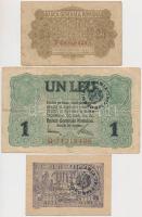 Románia / Német megszállás 1917. 25b + 1L + Románia 1920. 1L T:III
Romania / German occupation 1917...