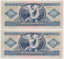 1975. 20Ft (2x) egyugrású sorszámokkal T:I- fo