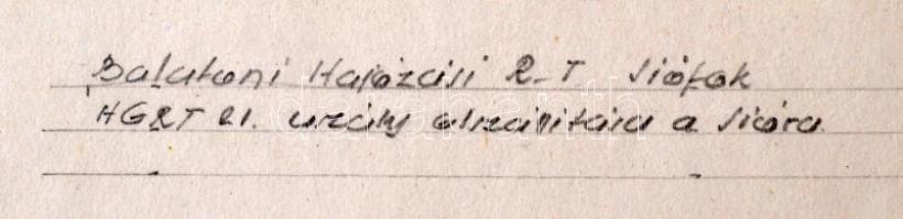 cca 1930-40 HGRT 21, uszály elszállítása a Sióra,  Balatoni Hajózási R.T. Siófok,  fotó kartonra kas...