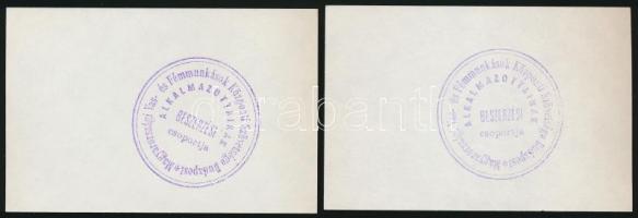 Budapest ~1920. 1K "Vasas tisztviselők beszerzési csoportja" szükségpénzek, hátlapon körbé...