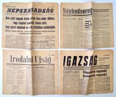 1956 okt. 29-nov. 20. Különféle magyar napilapok  9 száma, köztük Népszabadság, Néphadsereg, Igazság, Magyar Függetlenség, Valóság, Magyar Ifjúság