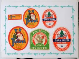 Karácsonyi témájú sörcímke gyűjtemény! Kb 130 darabos külföldi, részben háború előtti Mikulás és Kar...