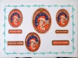 Karácsonyi témájú sörcímke gyűjtemény! Kb 130 darabos külföldi, részben háború előtti Mikulás és Kar...