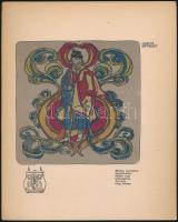 Nagy Sándor (1869-1950): Bőrdísz.. Linómetszet a Díszítő Művészet egyik (cca 1910) számából, dúcon jelzett, 20x19 cm