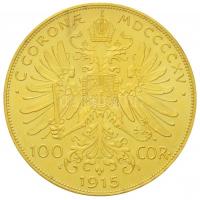 Ausztria 1915. 100K Au "Ferenc József" utánveret (33.96g/0.900) T:1- felületi karcos, apró...