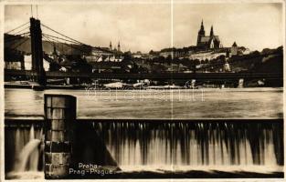 Praha, Prag; barrage dam on the Vltava, Stefanik bridge