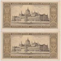 1946. 100.000.000P (4x) párban sorszámkövetők T:I- foltos