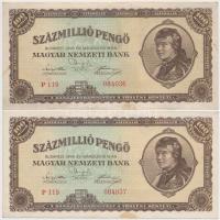 1946. 100.000.000P (4x) párban sorszámkövetők T:I- foltos