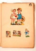 Régi emlékkönyv és kézzel készített képes album, több litho képpel