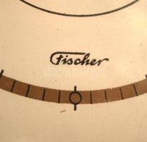 cca 1910 Fischer márkájú, asztali barométer, jelzett, réz, d: 10,5 cm