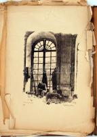 Zádor István (1882-1963): 10 eredeti litográfiája az orosz harctérről. A mappában 9db litográfia van...