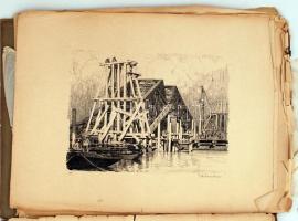 Zádor István (1882-1963): 10 eredeti litográfiája az orosz harctérről. A mappában 9db litográfia van...