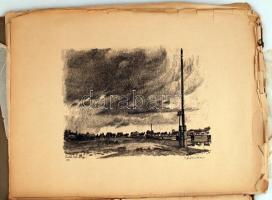 Zádor István (1882-1963): 10 eredeti litográfiája az orosz harctérről. A mappában 9db litográfia van...