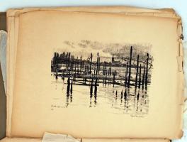 Zádor István (1882-1963): 10 eredeti litográfiája az orosz harctérről. A mappában 9db litográfia van...