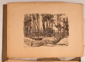 Zádor István (1882-1963): 10 eredeti litográfiája az orosz harctérről. A mappában 9db litográfia van...