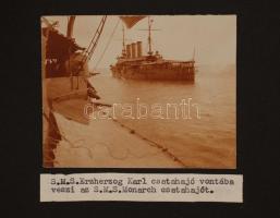 1907 Osztrák-Magyar hadihajókról készült fotógyűjtemény. SMS. Budapest, Monarch, Prinz Eugen, Erzher...