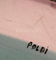 Poldi jelzéssel: Virág csendélet, vegyes technika, papír 50×40 cm