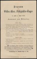 1879 Osztrák haltenyésztők találkozójának programja / Program of the Austrian pisciculturists