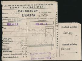 1893-1938 3 klf címletű váltó és 2 zálogjegy