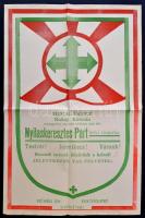 1939 Nyilaskeresztes párt toborzó plakátja jó állapotban 30x50 cm