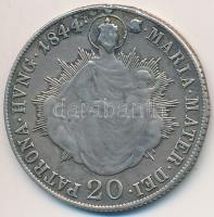 1844B 20Kr Ag "V. Ferdinánd" T:3 lyuktömött, ph.
Huszár 2081., Unger III.:1419