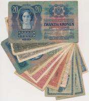 14db-os vegyes magyar korona bankjegy tétel T:III,III-,IV