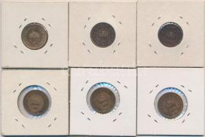 1894-1910KB 2f Br (6xklf), közte 1907KB T:2,2-