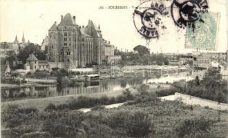 Solesmes, Vue generale de labbay et Vallée de la Sarthe / general view with the Benedictan monastery and river, TCV card