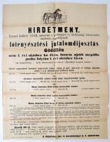 1875 Gödöllő, lótenyésztési jutalomdíjosztás hirdetmény plakát 47x64 cm