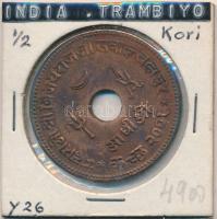 India / Hercegi Államok / Kutch 1945/VS2001. 1/2K Cu T:2 India / Princely States / Kutch 1945/VS2001. 1/2 Kori Cu C:XF Krause Y#80