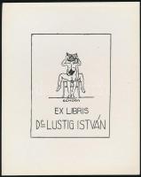 Schorr Tibor (?-?): Erotikus ex libris, Dr. Lustig István. Klisé, papír, jelzett a klisén, 5×4 cm