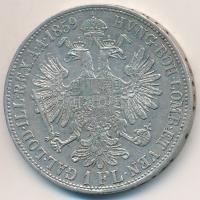 1859B 1Fl Ag "Ferenc József" T:2-