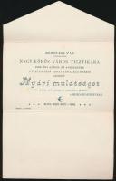 1899 Meghívó Nagykőrös város tisztikarának nyári mulatságára. Névre szóló-