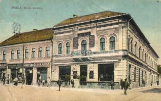 Torda, Emke kávéház, Biluska Gergő, Jánossy és Kohn Adolf kereskedései. W. L. Bp 7021 / cafe, shops (EB)