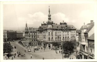 Kolozsvár, Széchenyi tér; hátoldalon katonai cenzúra bélyegzéssel (Engedélyezés) / censor's approval on the backside