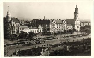 Nagyvárad, Oradea; Szent László tér / square, tram