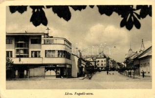 Léva, Fogadó utca, Mészáros fűszerüzlete / street with shops