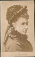 Bianca Bianchi  /Bertha Schwarz/ (1855-1947) operaénekesnő keményhátú fotó / Opera singer photo 9x11 cm