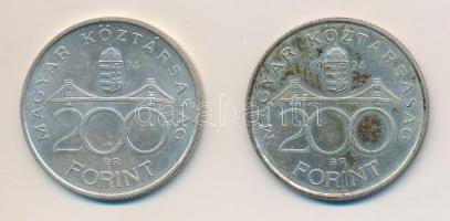 1994. 200Ft Ag "Deák" (2x) T:2 oxidáció