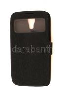 Samsung Galaxy S4 mobiltelefonhoz való fekete flipes tok, használt, 13,5x7,5 cm