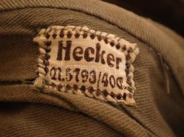 Eredeti II. világháborús német Wehrmacht gyalogsági sapka. Jelzéssel, szellőzőlyuk nélküli kivitel, ...