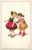 Children, Meissner & Buch Künstlerpostkarten serie 2299., litho, s: LD (EK)