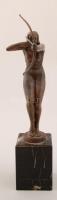 Kerényi Jenő (1908-1975): Íjász nő. Bronz, jelzett, márvány talapzaton, m:20,5 cm, árverési katalogu...