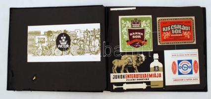 Vegyes ex libris tétel, klisék, fametszetek, linók, mappába ragasztva, egy részük jelzett (pl. Ferry...