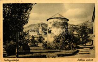 Szilágysomlyó, Simleu Silvaniei; Báthori várkert, bástya / castle gardens, bastion (ázott / wet damage)