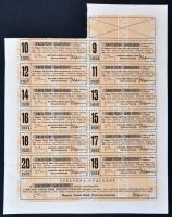 Budapest 1923. "Magyar Városi Bank Részvénytársaság" 25 részvénye egyben, egyenként 400K-r...