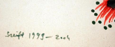 Szeift Béla (1944-2012): A titokzatos. Filc-kréta, papír, jelzett, 40×25 cm