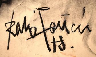 Szabó Zoltán (1929-2014): Férfi portré, szén, papír, jelzett, 98×70 cm