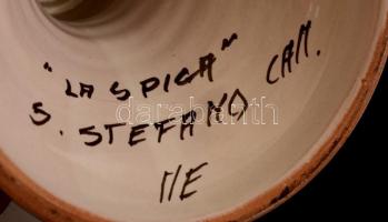 Szecessziós rezezett fém kínáló, kopott, jelzés nélkül, m:10 cm, d:22 cm