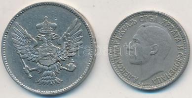 Montenegró 1906. 20p Ni + Szerb-Horvát-Szlovén Királyság  1925. 50p Ni-Br T:2,2-
Montenegro 1906. 2...